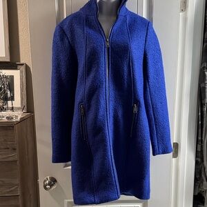 Women's Cobalt Blue Zip-Front Pea Coat